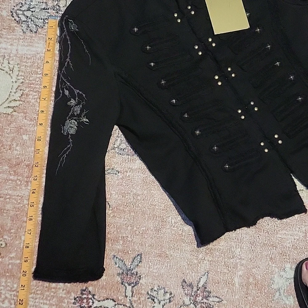 Inspira Embroidered Cotton Metal Accent 3/4 Sleeve Vintage Jacket Size XL - Picture 16 of 16